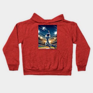 thrilling scene of a baseball player Kids Hoodie